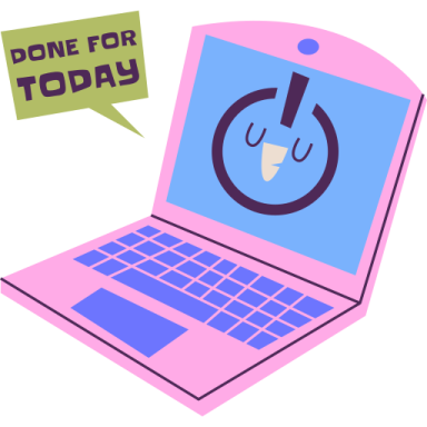 a laptop with a smiley face on the screen