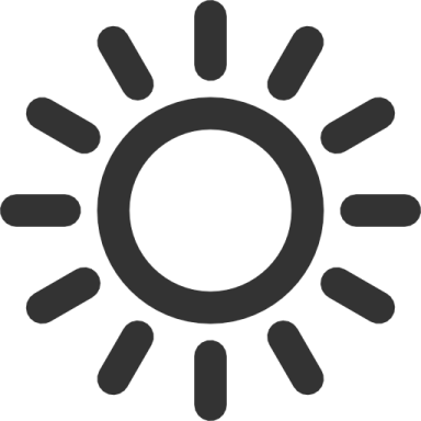 a black and white sun icon
