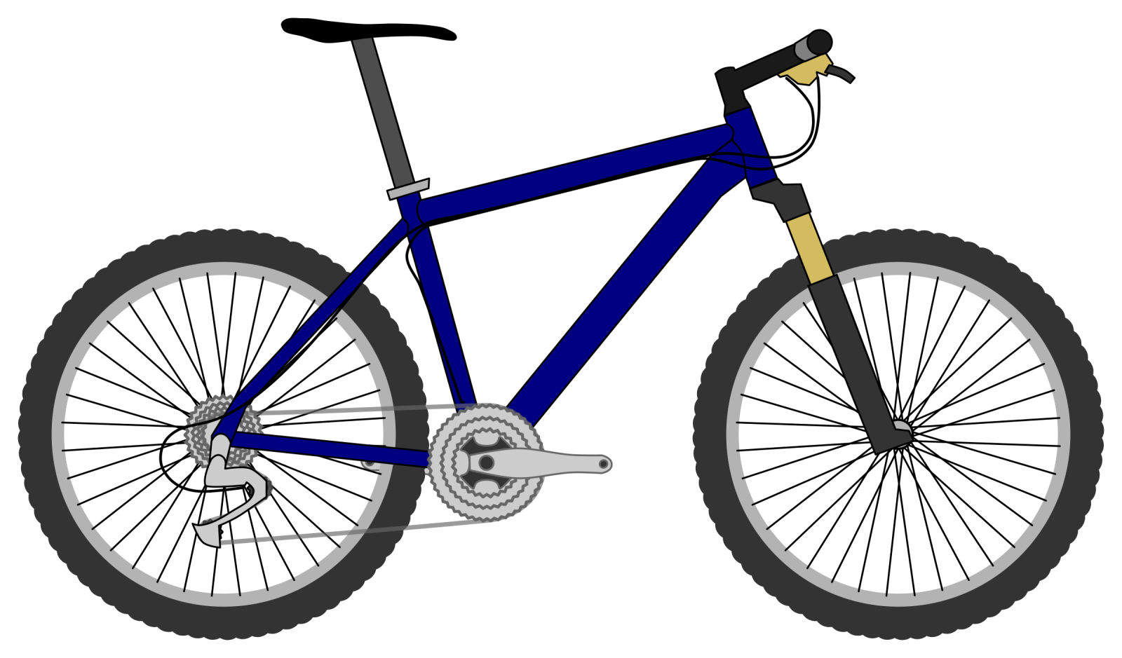 a blue bicycle on a white background