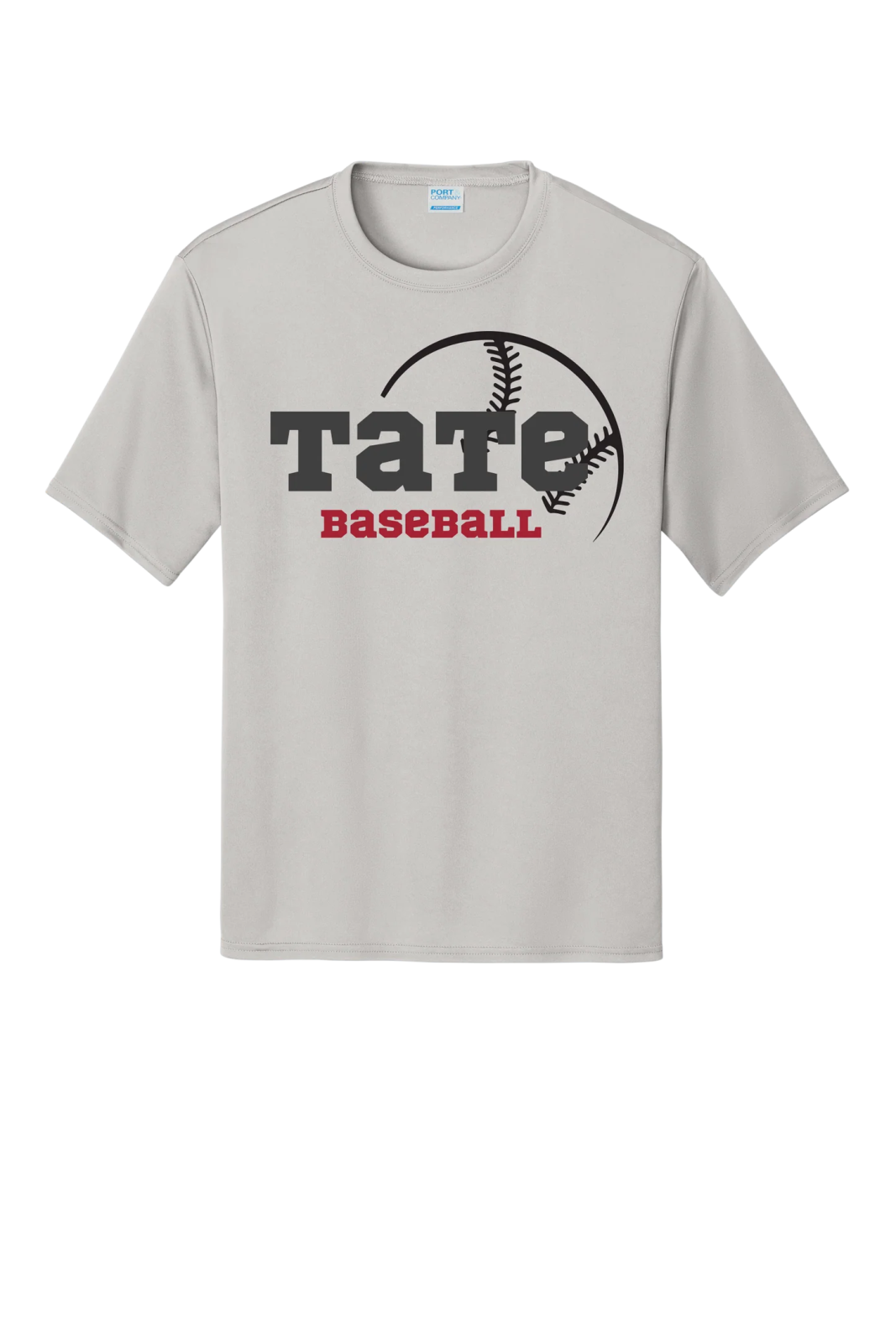 a gray t - shirt with the word baseball on it