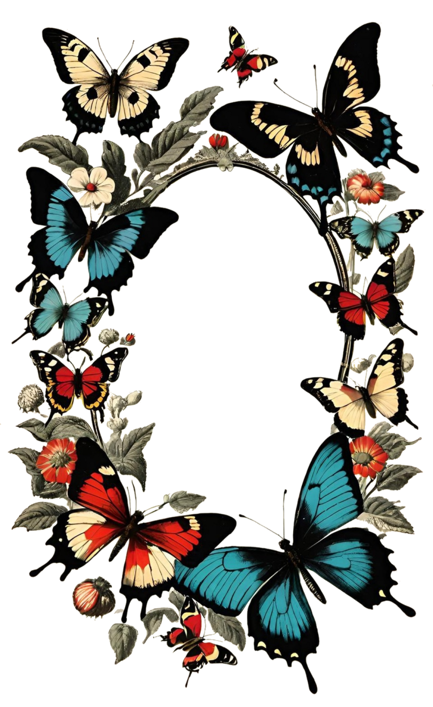 a wreath of butterflies