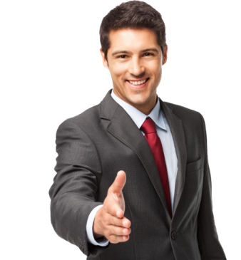 a man in a suit giving a thumbs