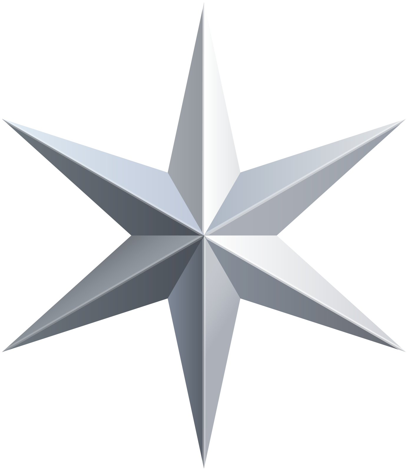 a silver star on white background