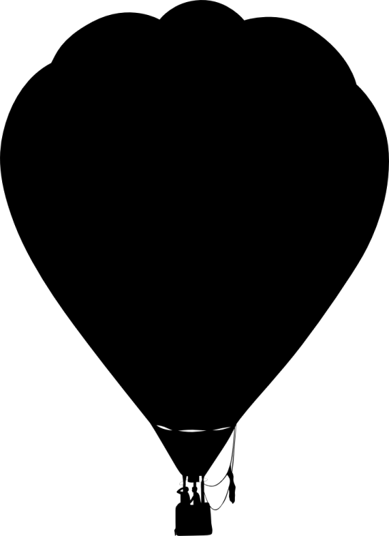 a black and white silhouette of a balloon