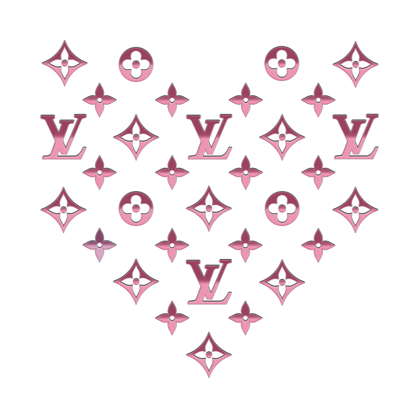 a heart made up of louis vus logos