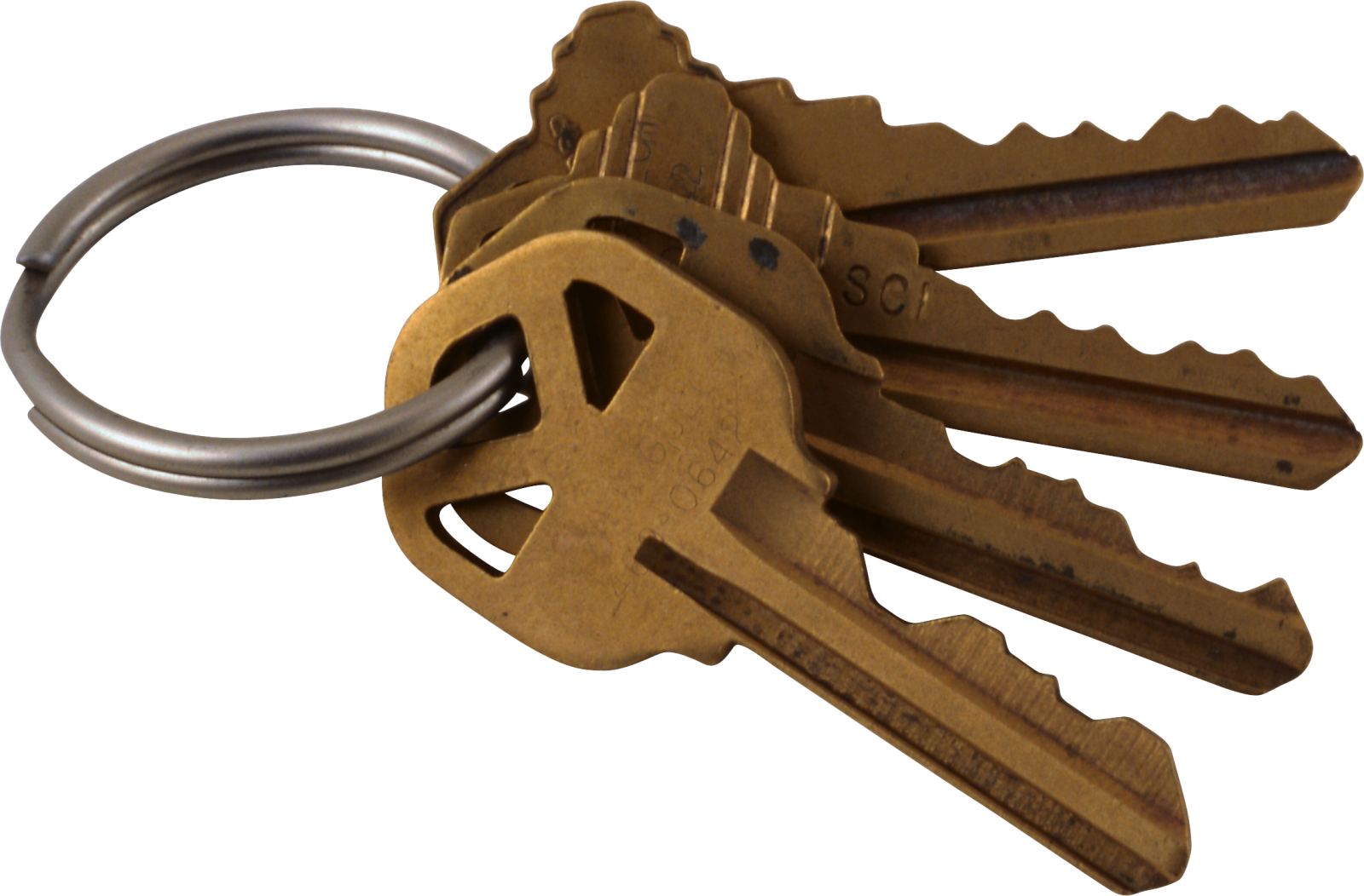 a bunch of keys on a key ring