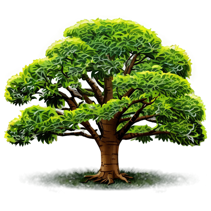 a tree with green leaves on it