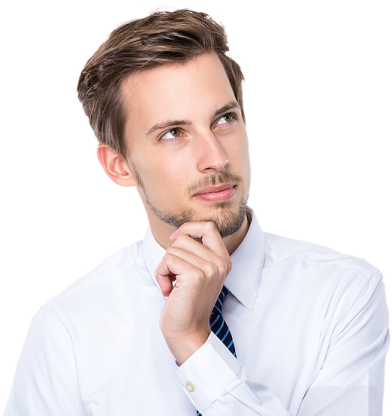a man wearing a white shirt and blue tie