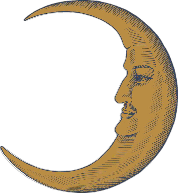 a drawing of the moon