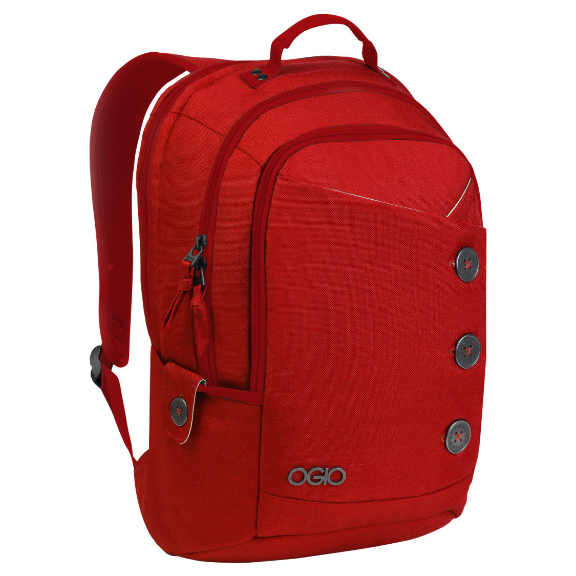 a red backpack on a white background