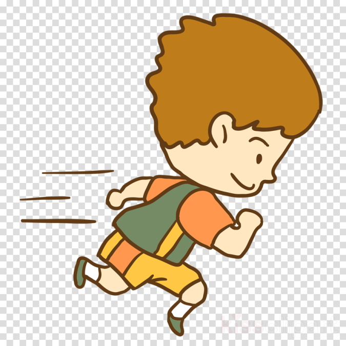 a boy running clipart