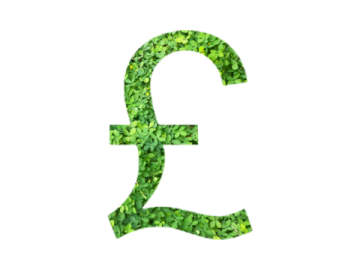 a pound sign made out of green leaves