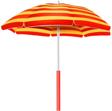 a red and yellow umbrella on a white background