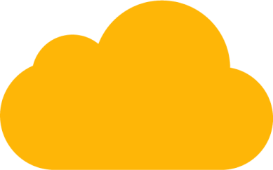 a yellow cloud on a white background