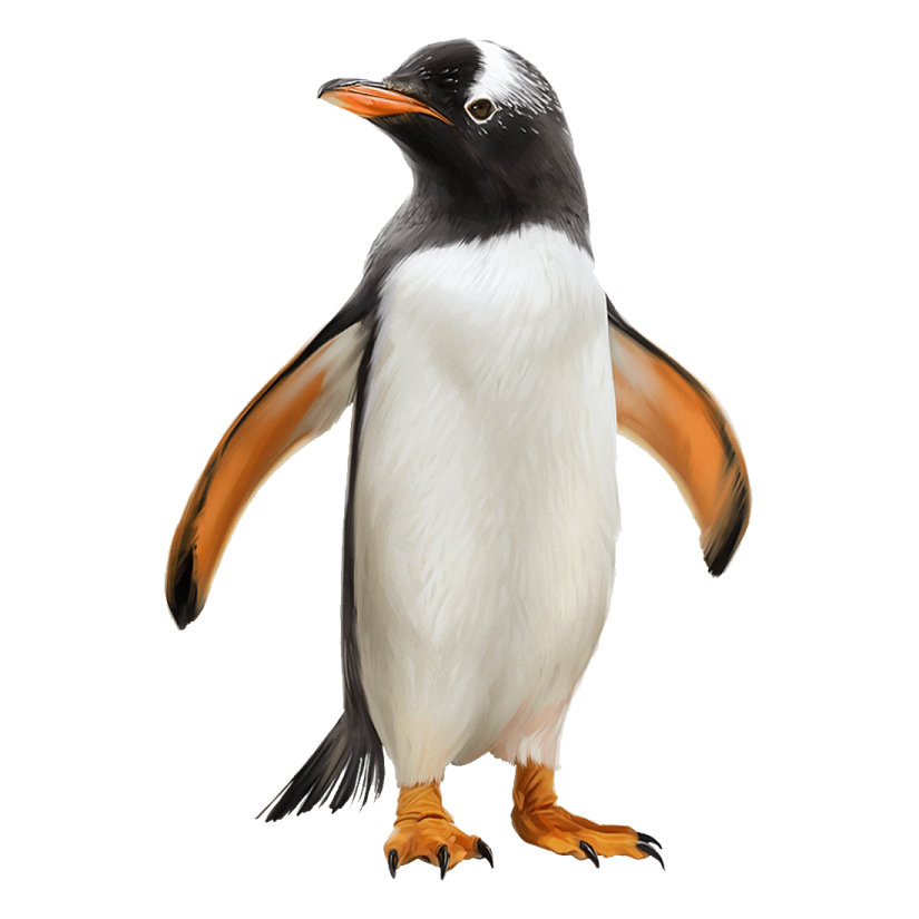 a penguin standing on its hinds