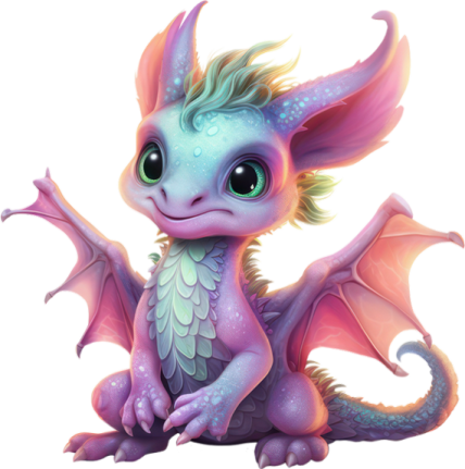 a cute little dragon sitting on the ground