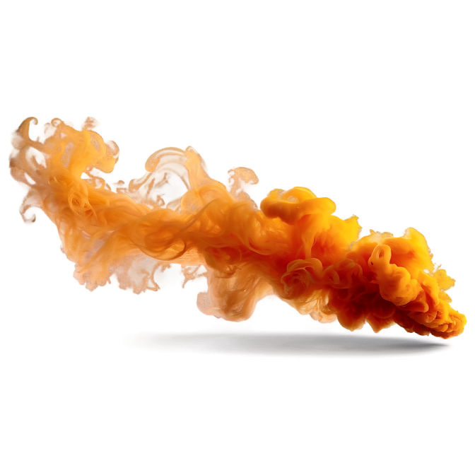 a close up of orange smoke on a white background