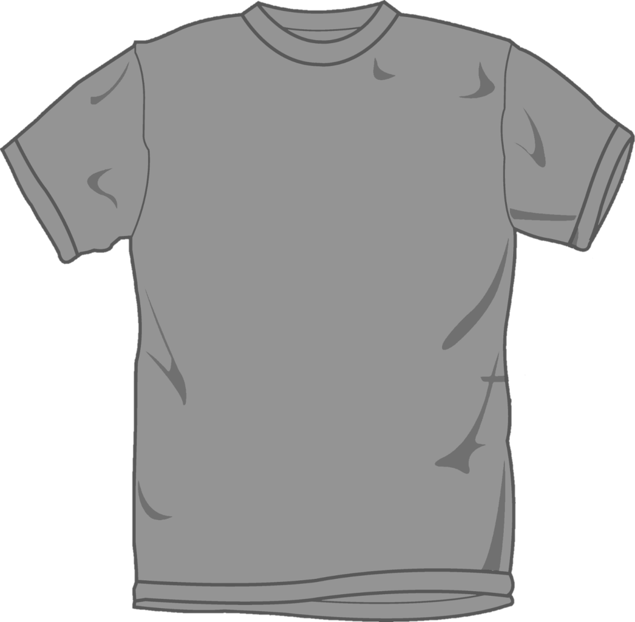 a gray t - shirt
