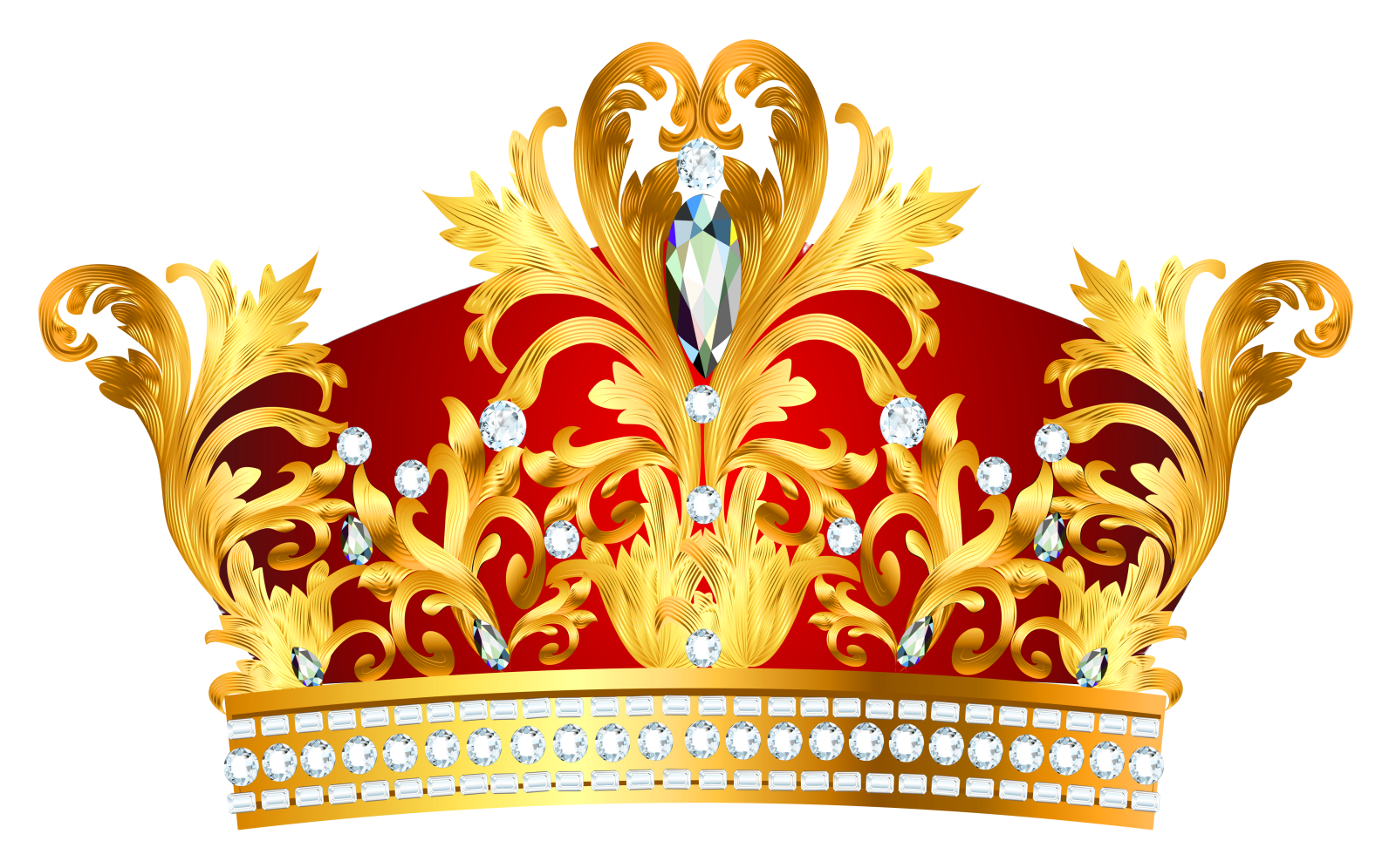 a gold crown with diamonds and jewels