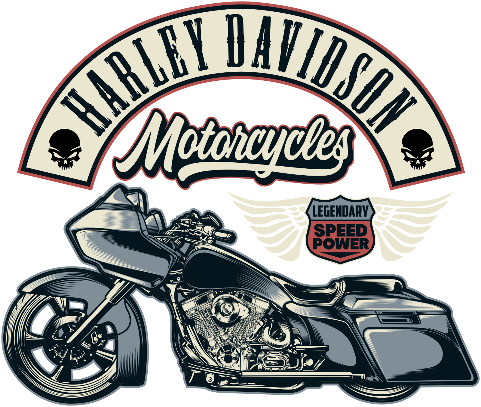 a motorcycle with the words harley motorcycles on it