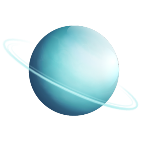 an image of a blue planet with rings around it