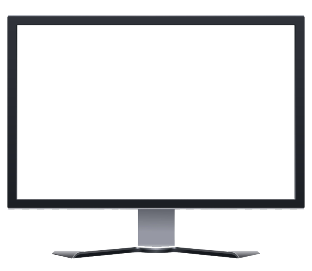 a computer monitor on a white background