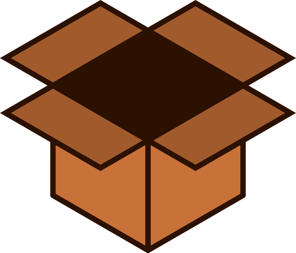 an open cardboard box