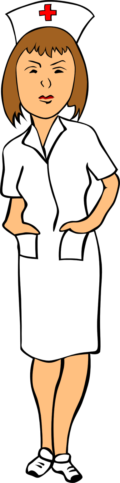 a nurse with her hands on her hips