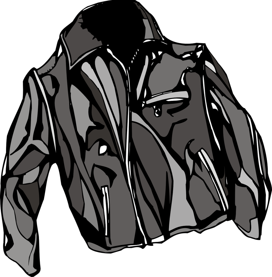 a black and white drawing of a jacket