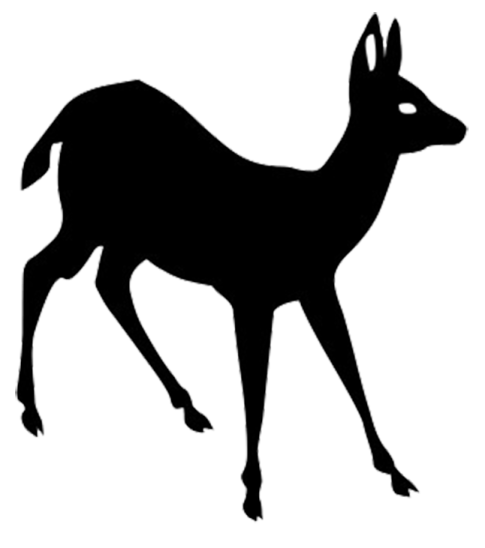 a deer silhouetted on a white background