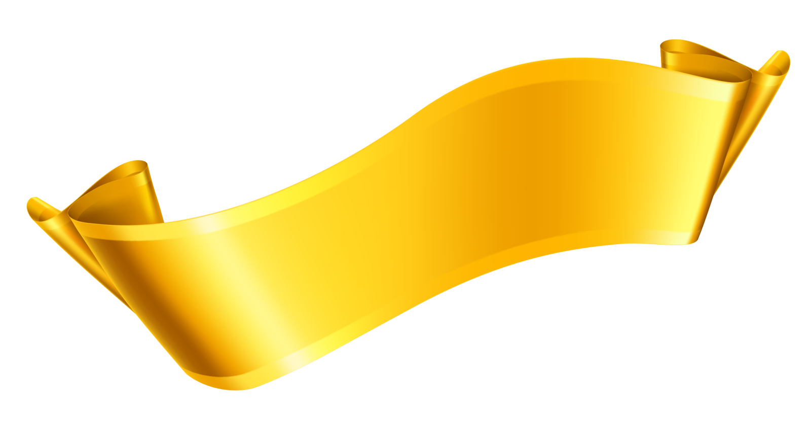 a gold ribbon on a white background