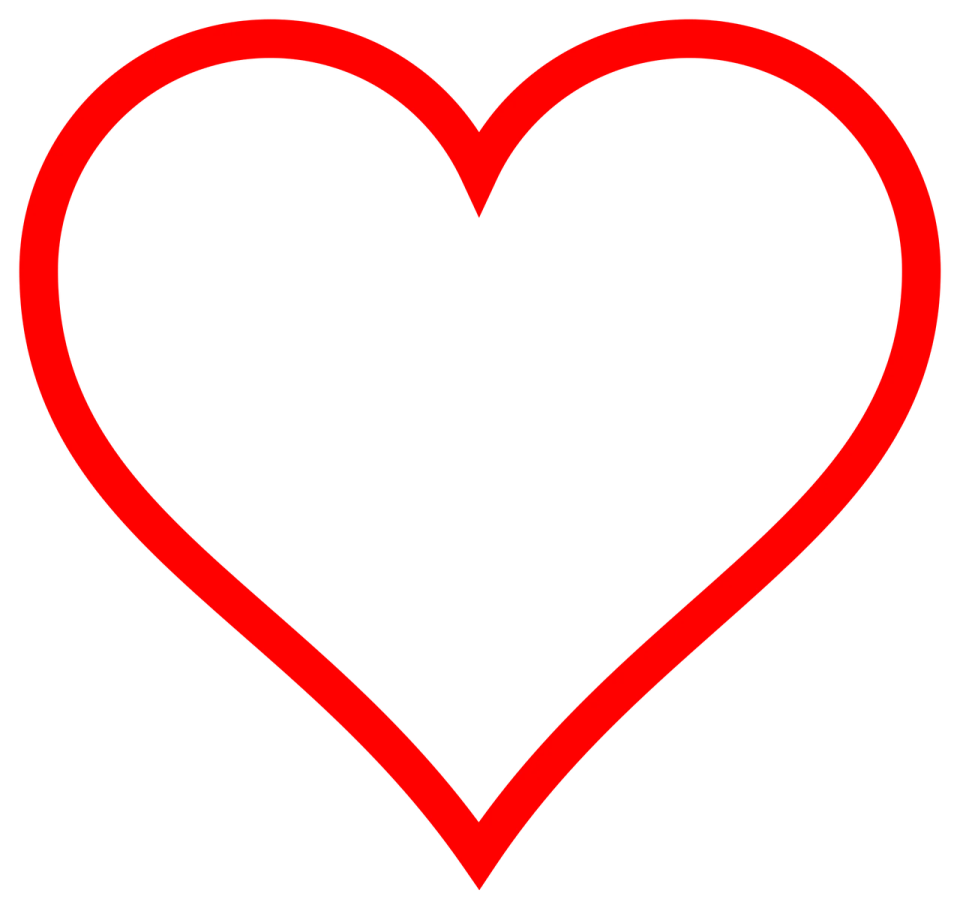 a red heart on a white background