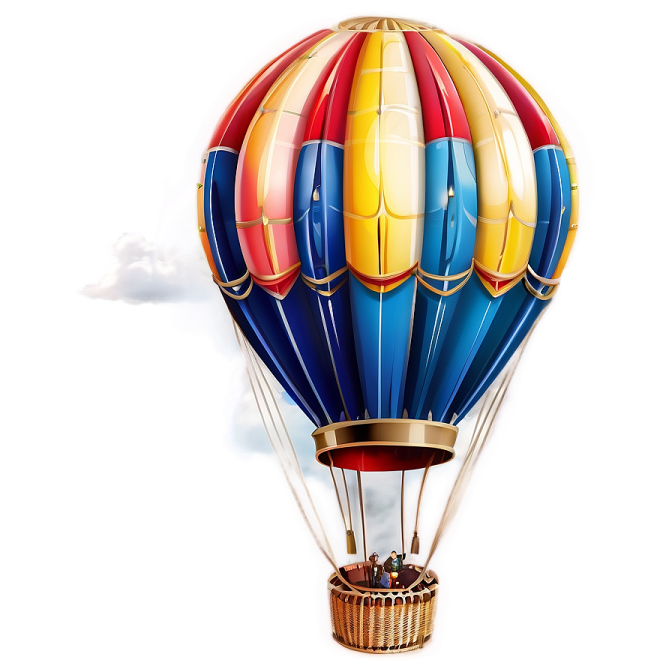 a colorful hot air balloon flying in the sky