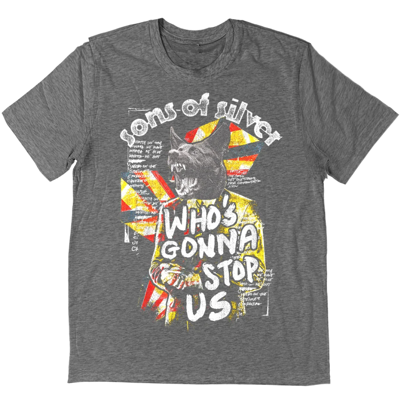 a grey t - shirt with the words on it