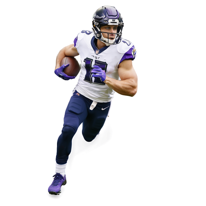 a man running with a football in his hand