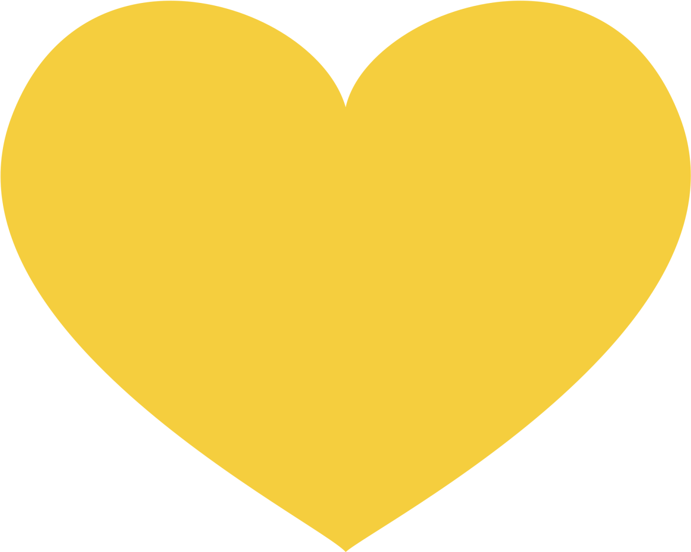 a yellow heart on a white background