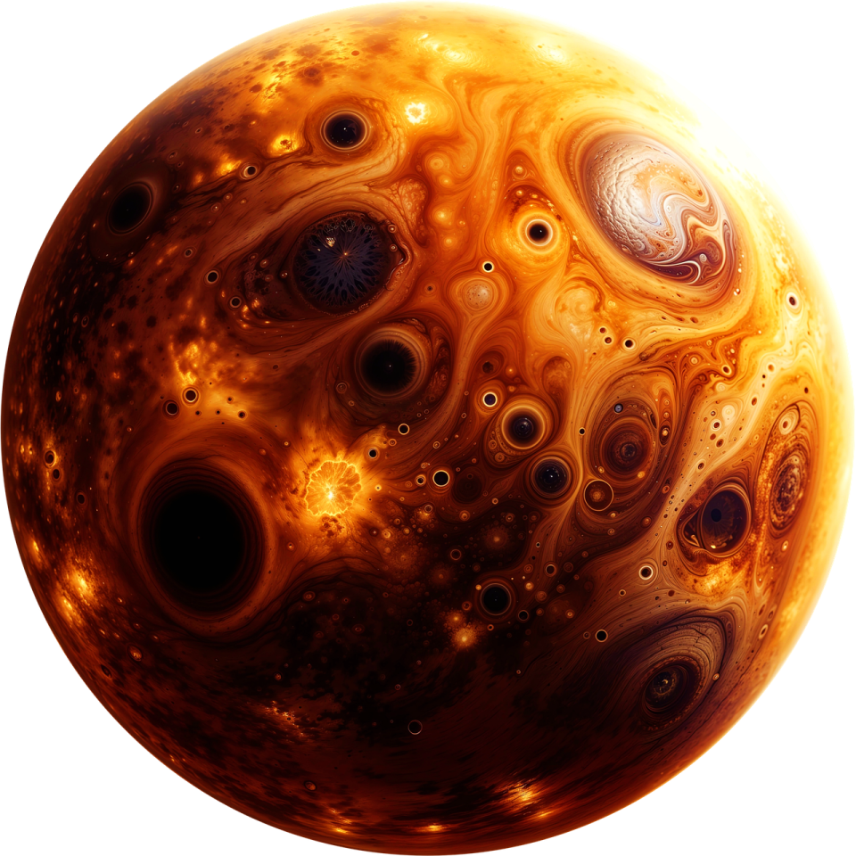 an image of a very big orange planet