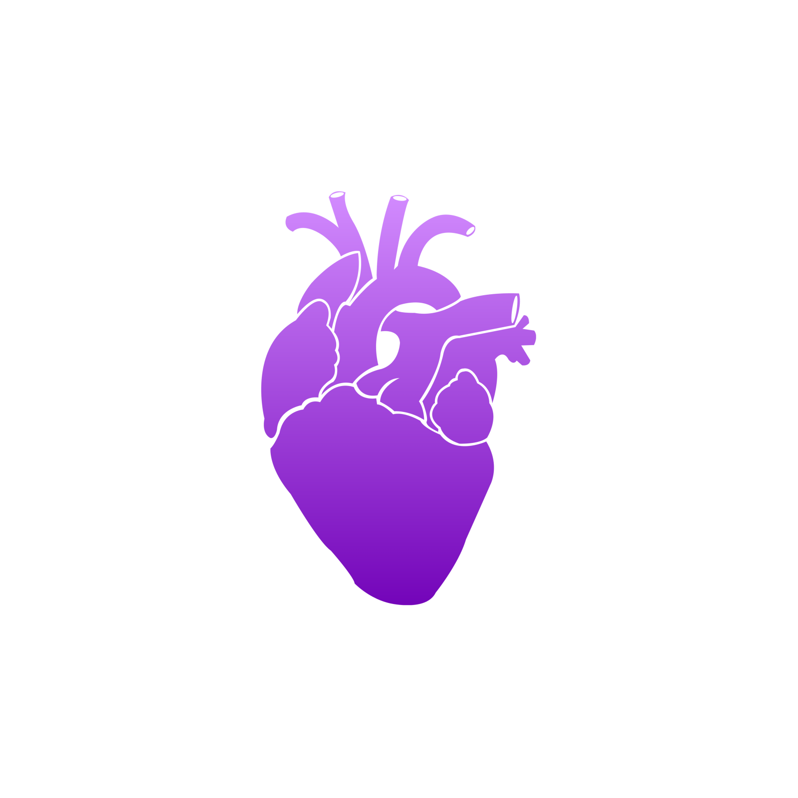 a purple heart icon on a white background
