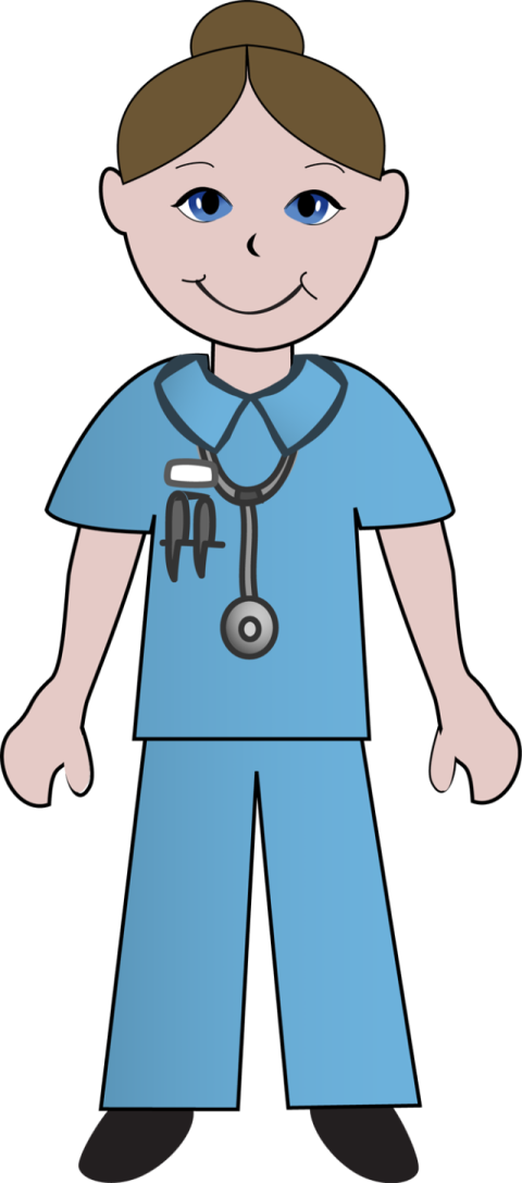 a cartoon nurse with a stel