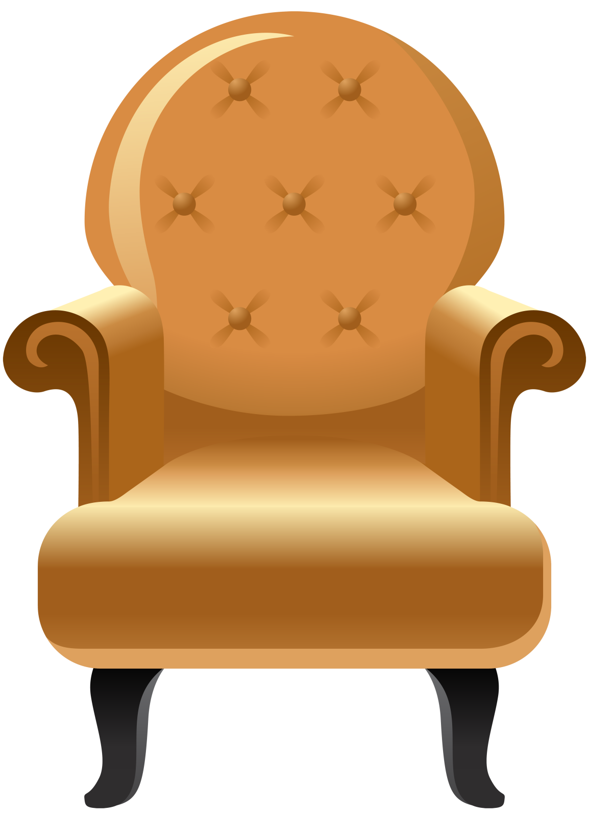 a brown chair on a white background