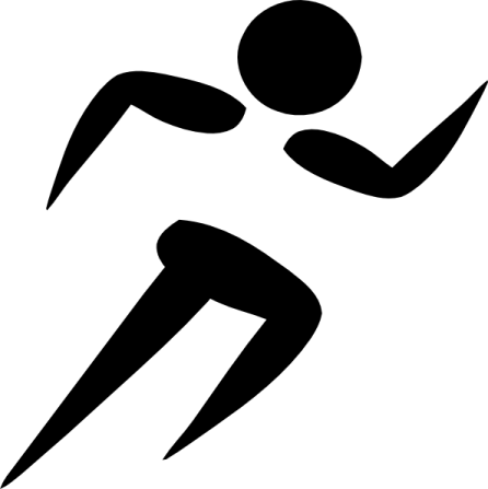 a silhouette of a running man