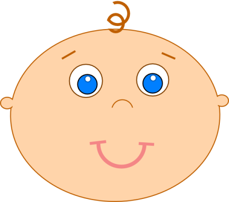 a baby's face with blue eyes