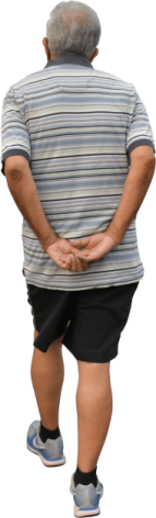 an older man with his back to the camera