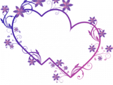 a heart with flowers and vines on it