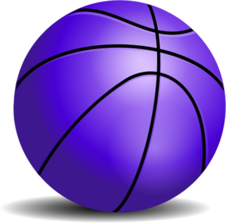 a purple basketball ball on a white background