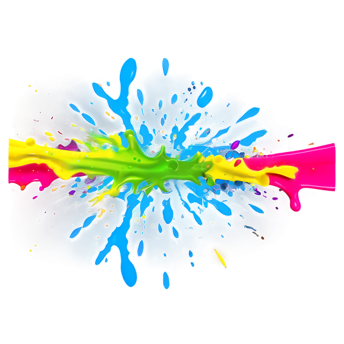 colorful paint splashs on white background