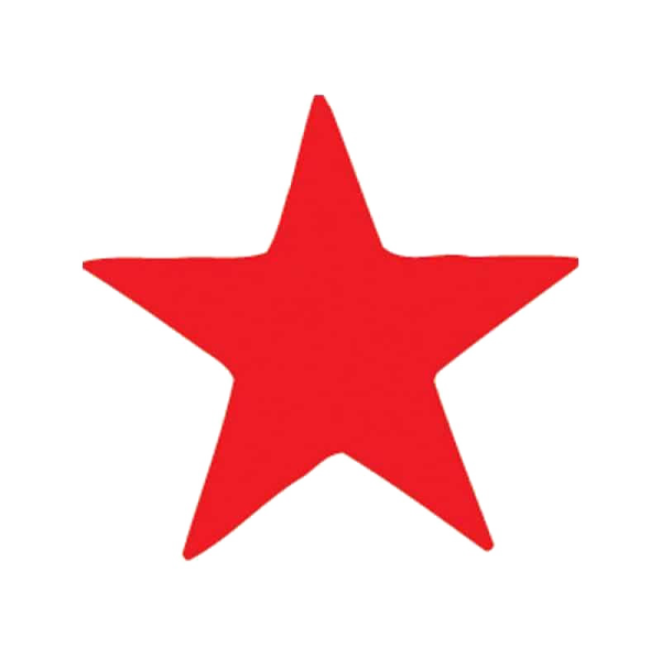 a red star on white background