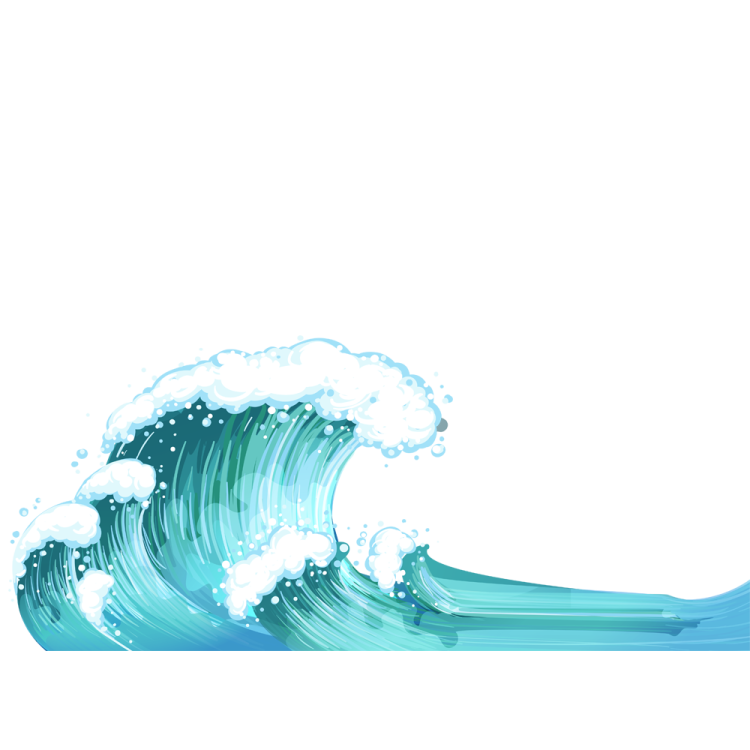a blue wave on a white background