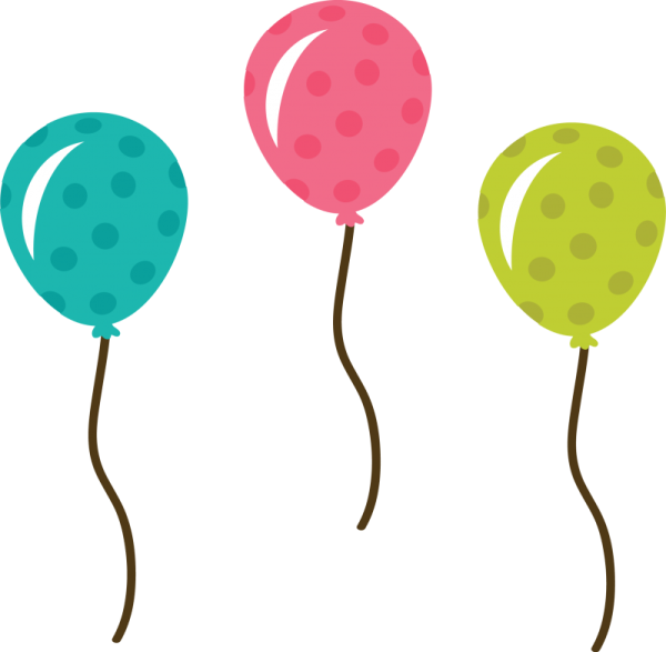 three colorful balloons on a white background