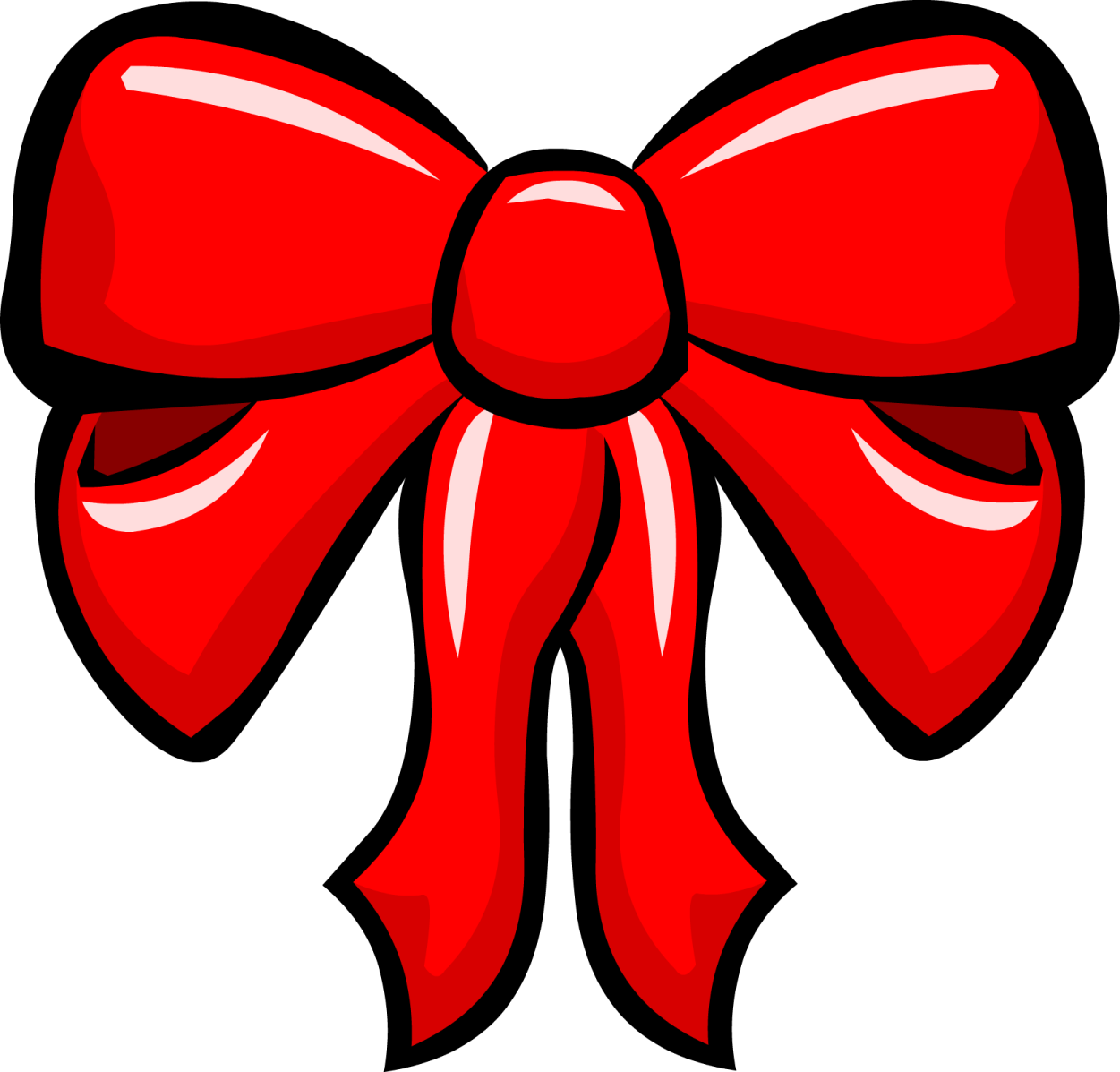 a red bow on a white background